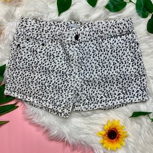 SOLD- max Rave Floral White Denim Jean Shorts